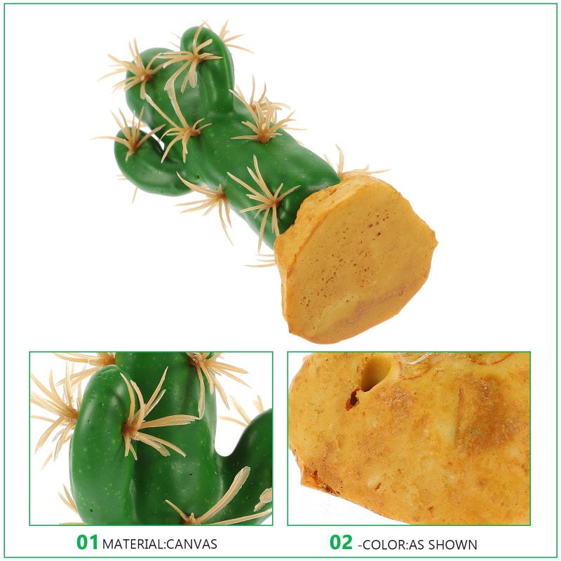 نباتات زواحف اصطناعية خضراء لديكورات البيوت الزجاجية لمحاكاة موائل البرمائيات، إكسسوارات أحواض سمك متينة - Image 3