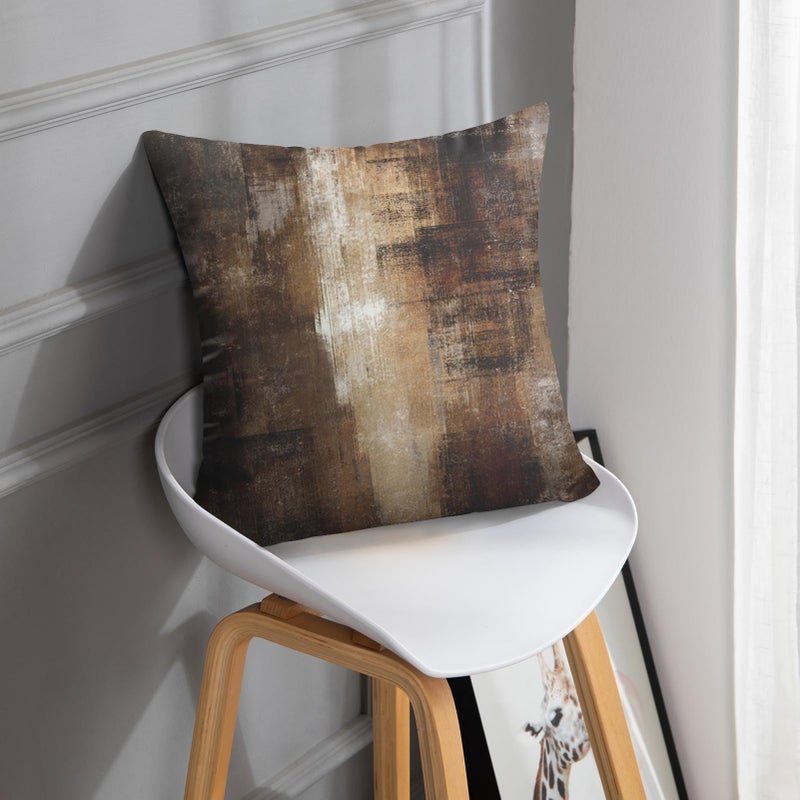 Britimes Britimes Throw Pillow Covers Modern Home Art Decor  16 x 16 Inches Set of 2 Abstract Oil Painting Pillowcases for Bedroom  Living Room  Cushion Couch Sofa  Brown Grey Beige  - Image 2