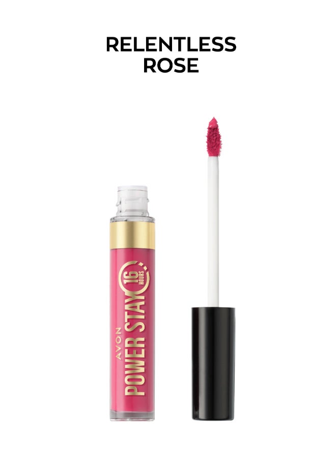 AVON Power Stay Liquid Lip - Relentless Rose 6ml - Image 1