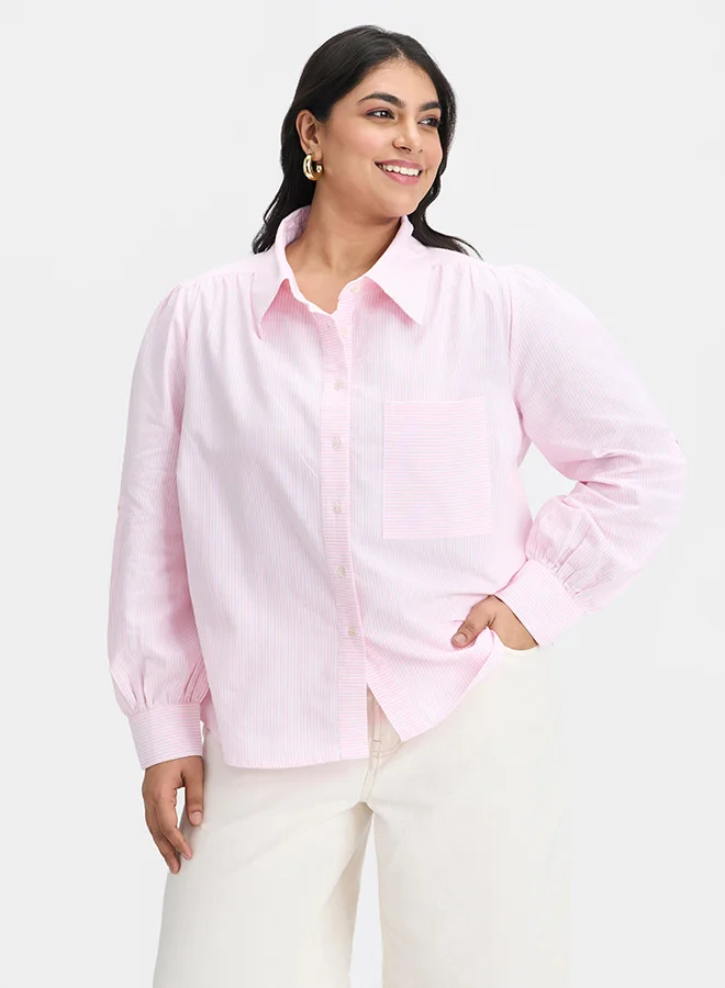 فيرجيو قميص قطن فيرجيو بجيوب مرقعة