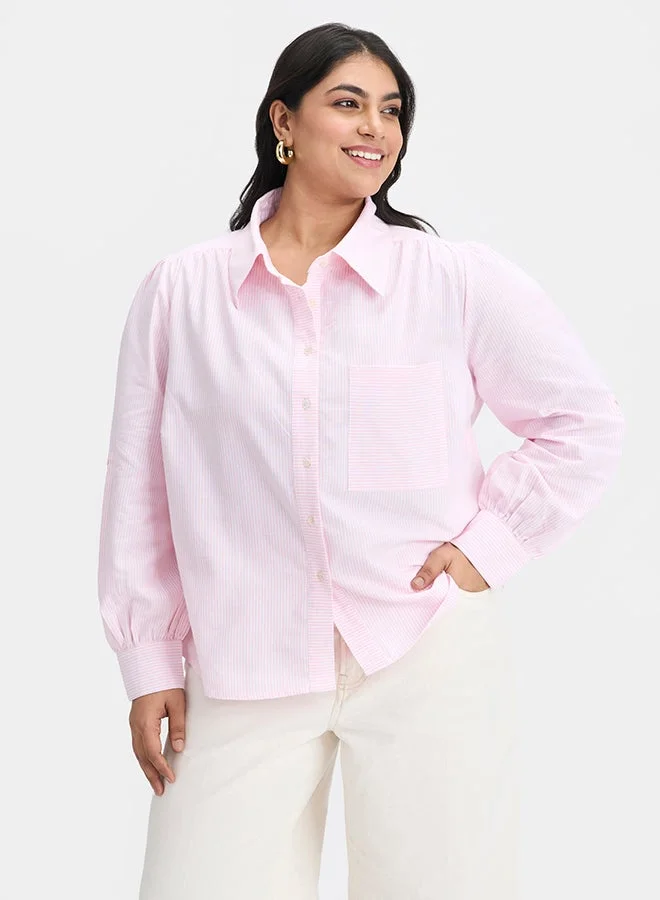 فيرجيو قميص قطن فيرجيو بجيوب مرقعة