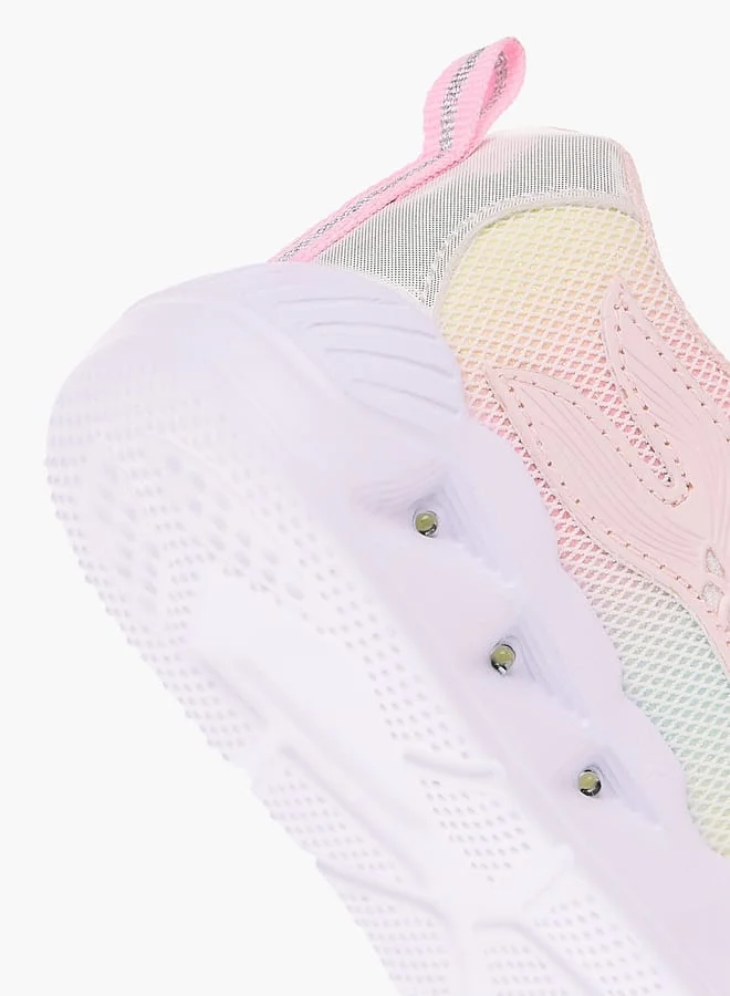 JUNIORS Girls Panelled Light-Up Sneakers with Hook and Loop Closure