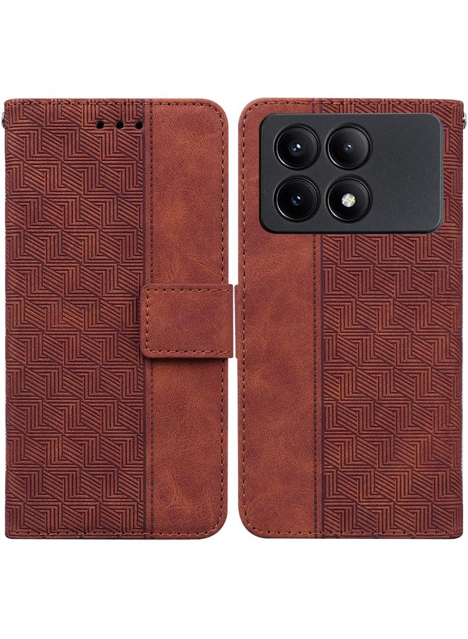 Case For Xiaomi Redmi K70E / Poco X6 Pro Geometric Embossed Leather Phone Case