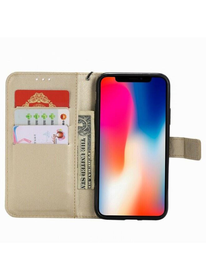 NIBEMINENT Wallet Flip Case Cover For Apple iPhone XS MAX Gold  - Image 2