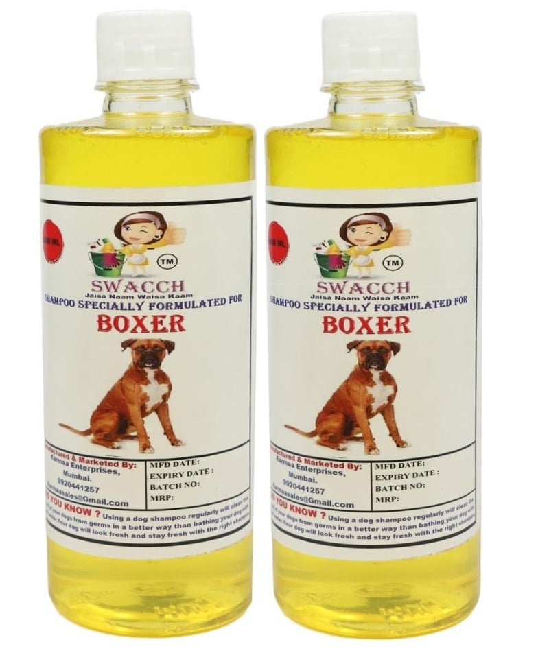 swacch Shampoo | Puppy Safe Shampoo | PH Balanced | Ditch to Itch for Boxer Dog Shampoo 500ml Pack of 2 (Lemon) + Spike Ball Chew Toy Combo Pack - Image 2