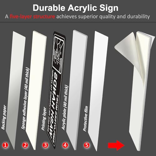 i-CowFun (4 Pack) Premium Self-adhesive Employees Must Wash Hands Sign, 9" x 3" Durable Acrylic Hand Washing Signs with Symbols, for Business, Restaurant, Salons, Hotel, Motel, Rest Stops, Public Restrooms - Image 5