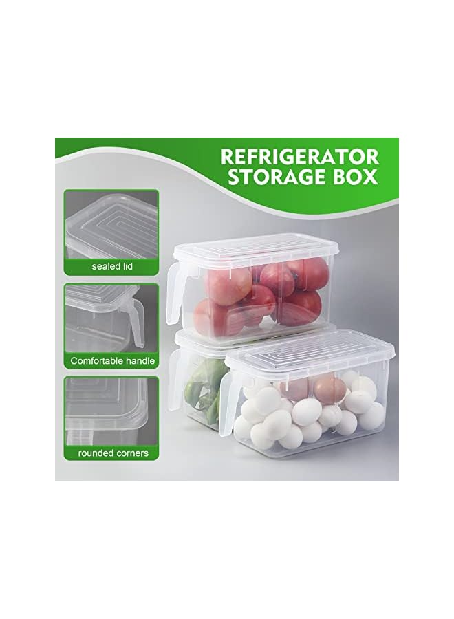 SKY-TOUCH Pieces Refrigerator Organizer Stackable Plastic Kitchen Food Storage Containers With Lids And Handle For Fruits And Vegetables Freezer Safe Food Storage Boxes Transparent - Image 4