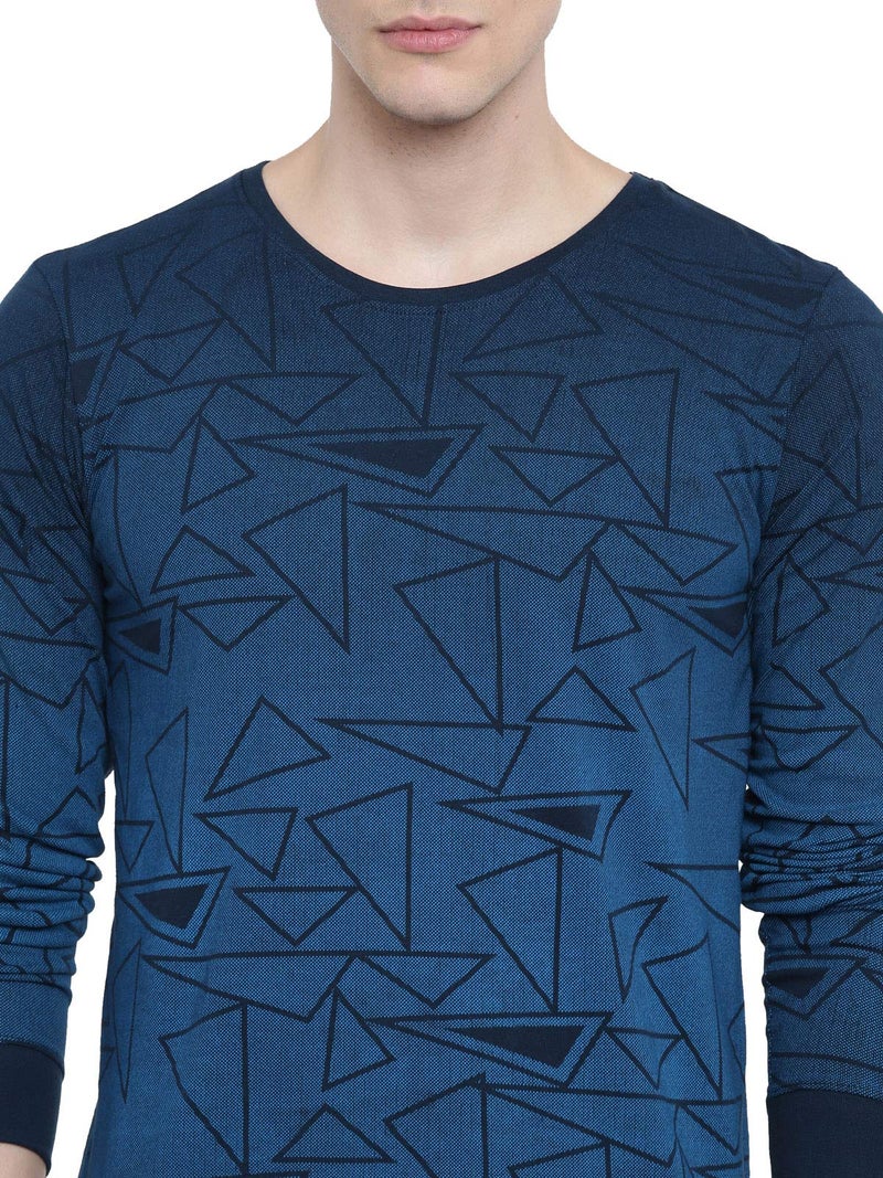 ADRO Men's Full Sleeve Cotton Printed T-Shirts (FR5-5-PRI-NB_Navy_L) - Image 5
