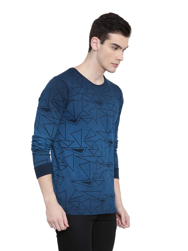 ADRO Men's Full Sleeve Cotton Printed T-Shirts (FR5-5-PRI-NB_Navy_L) - Image 4