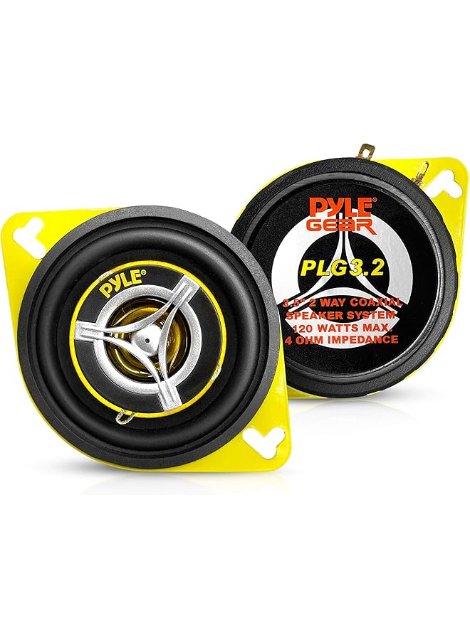 Pyle Car Two Way Speaker System - Pro 3.5 Inch 120 Watt 4 Ohm Mid Tweeter Component Audio Sound Speakers For Car Stereo W/ 20 Oz Magnet Structure, 1.65” Mount Depth Fits Standard Oem - Plg3.2 - Image 1