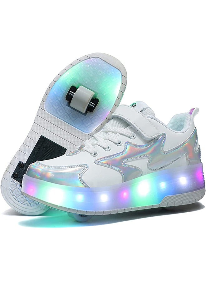Generic Kids Roller Skates Light up Shoes with Double Wheel Shoes LED USB Charging Roller Sneakers for Girls Boys Best Gift  - Image 5