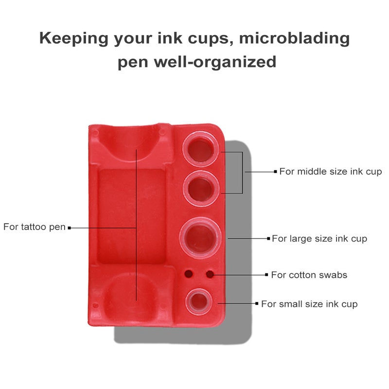 Square Silicone Tattoo Ink Pigment Cup Holder Embroidery Paint Caps Stand Microblading Pen Rack Eyebrow Makeup Machine Accessories - Image 3