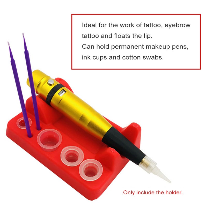 Square Silicone Tattoo Ink Pigment Cup Holder Embroidery Paint Caps Stand Microblading Pen Rack Eyebrow Makeup Machine Accessories - Image 2