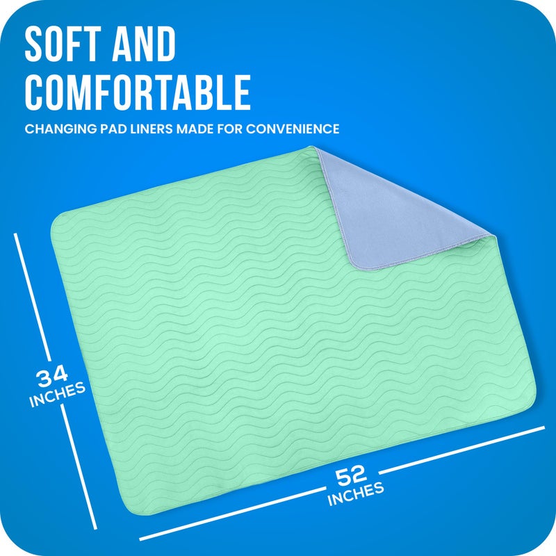 Utopia Bedding Washable Pee Pads for Dogs 34" x 52" (Pack of 4), Waterproof Incontinence Bed Pads for Adults, Elderly and Kids, Heavy Absorbency Pet Training Pads for Sofa and Couch (Green,Blue) - Image 3