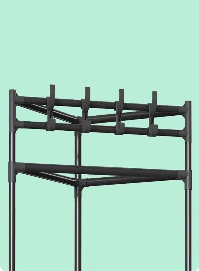 Kutis 3 Layers Bedroom Corner Coat Rack Simple Shelving Clothes Hanging Rack 45 x 45 x 180 cm - Image 2
