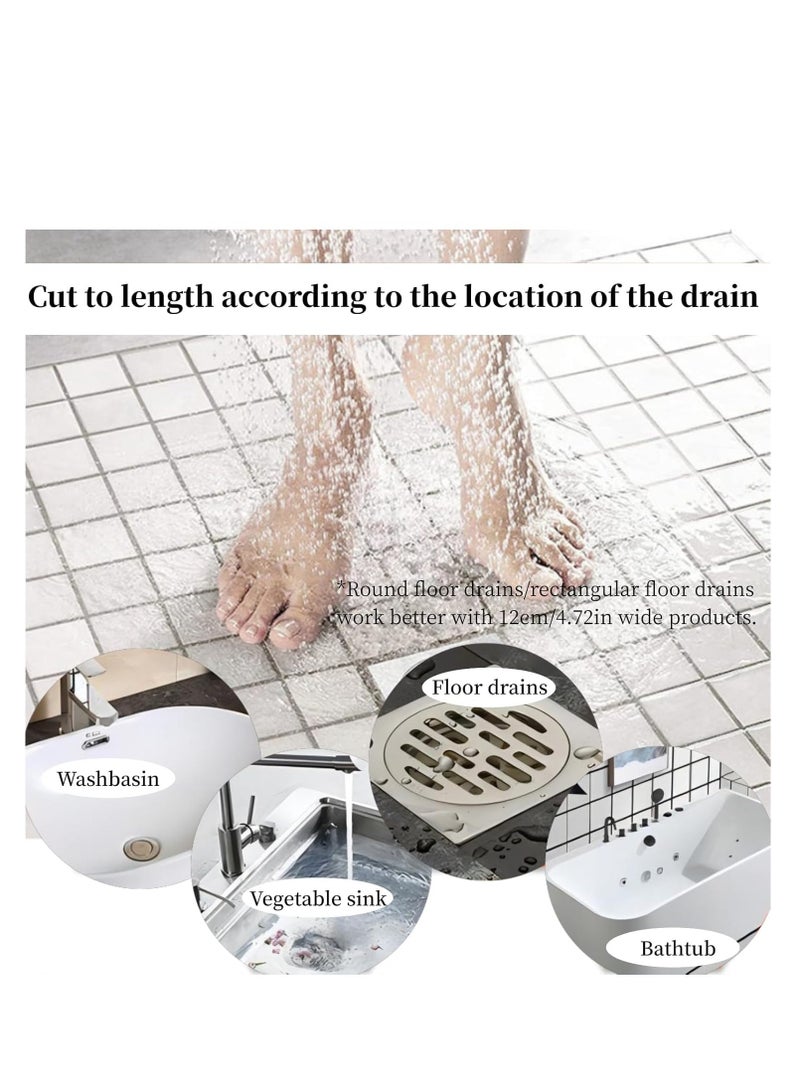 Disposable Self-Adhesive Shower Drain Hair Catcher – Anti-Blocking Floor Drain Strainers for Kitchen, Bathroom, Laundry, and Bathtub – Includes Cleaning Shovel for Easy Maintenance (10 cm Width) - Image 3