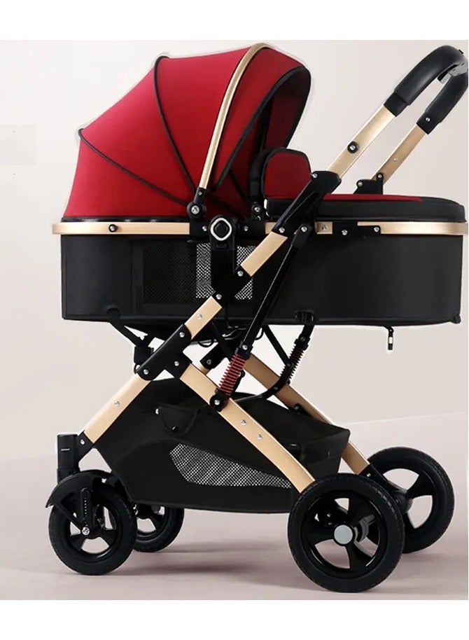 DubaiGallery Adjustable High Visibility Stroller for Toddlers, Prams, Prams, Travel System, Umbrella, Pushchair with Pram Rain Cover and Pram Fan - Image 2