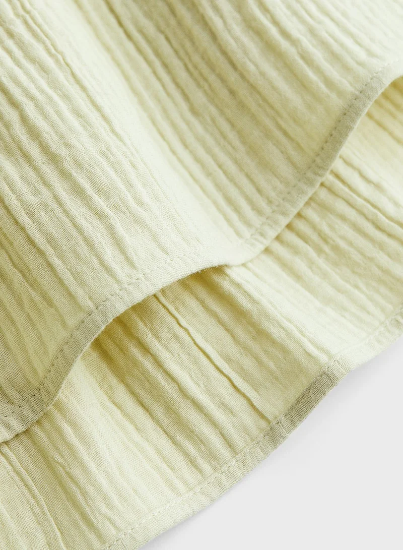 H&M Puff Sleeve Crinkled Top
