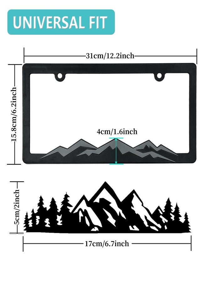 NJNYLLC Plastic Mountain License Plate Frame with Screws and Screws Caps 2 Hole (Grey) - Image 2