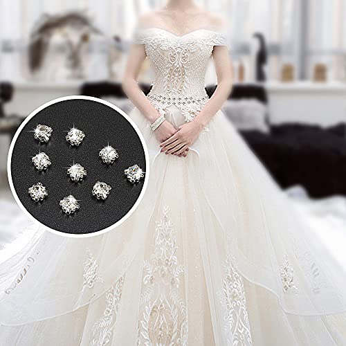 LolliBeads (TM) 100 Pcs Crystal Ringed Sew on Rhinestone Czech Glass with Silver Plated Brass Base Prongs Cup, White 3 mm - Image 3