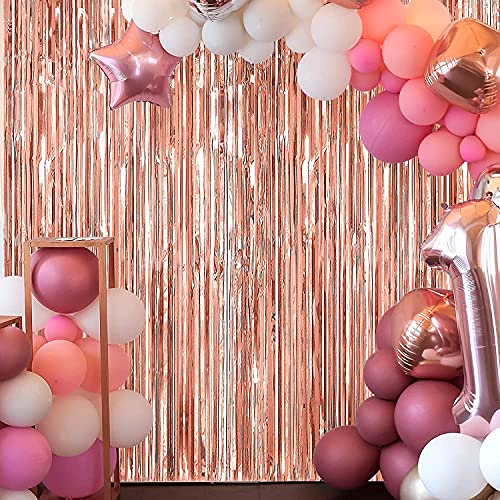 flavouredlove Foil Fringe Curtain(s) 3x6 Feet for Birthday, Anniversaries, Graduation, Retirement, Baby Shower Decoration (Pack of 2, Rose Gold) - Image 3