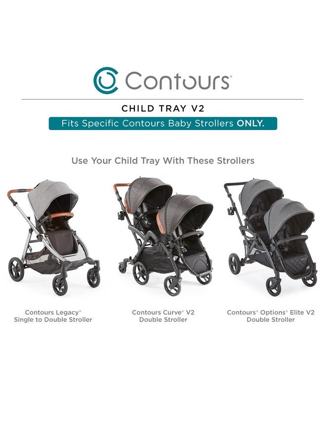 Contours Contours Stroller Snack Tray V2 - Cup Holder & Snack Tray Attachments - Black  - Image 2