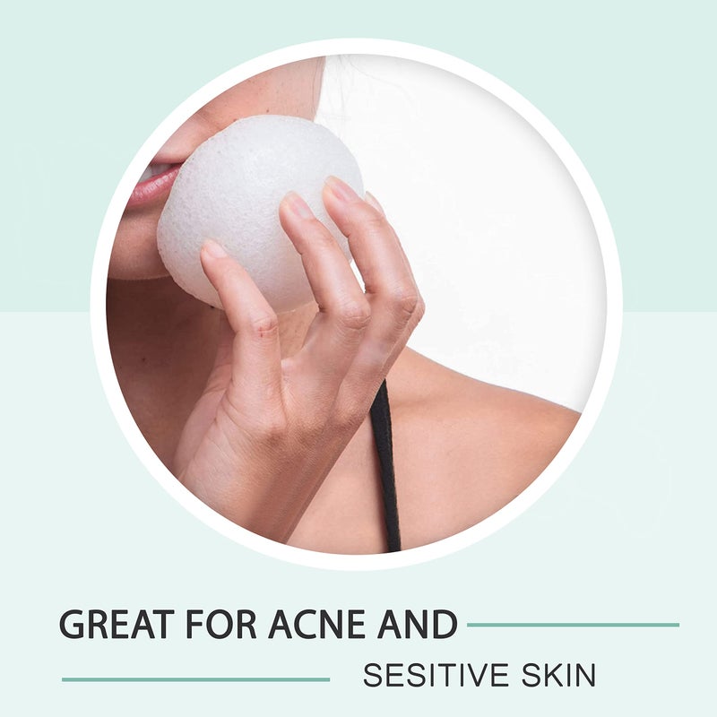 pureSOL Konjac Sponge - Activated Charcoal - Facial Sponge, 100% Natural Sponge, Eco-Friendly - Great for Acne, Exfoliating - Image 3