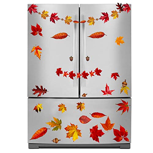VEYLIN 6 Sheets 200Pcs Thanksgiving Window Clings, Autumn Maple Leaves Windows Static Stickers for Thanksgiving Day Window Decoration - Image 5
