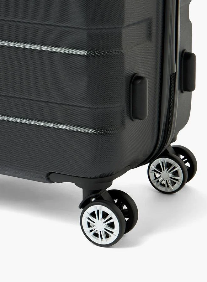 Wave BLACK Textured Hardcase Luggage Trolley With Retractable Handle - 20 Inches Cabin Bag  | Best Price UAE