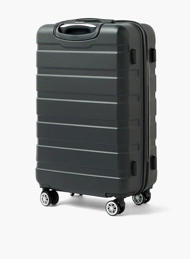 Wave BLACK Textured Hardcase Luggage Trolley With Retractable Handle - 20 Inches Cabin Bag  | Best Price UAE