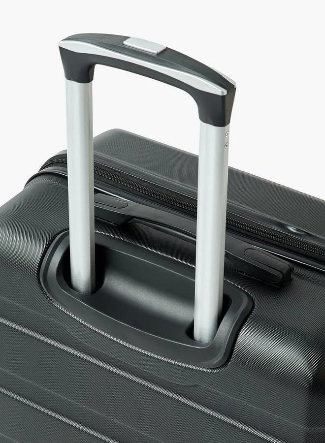 Wave BLACK Textured Hardcase Luggage Trolley With Retractable Handle - 20 Inches Cabin Bag  | Best Price UAE