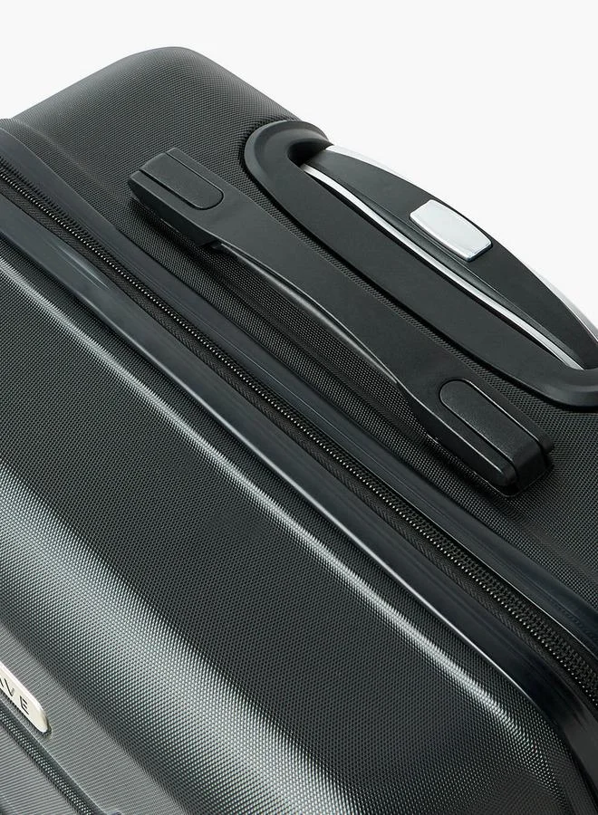 Wave BLACK Textured Hardcase Luggage Trolley With Retractable Handle - 20 Inches Cabin Bag  | Best Price UAE