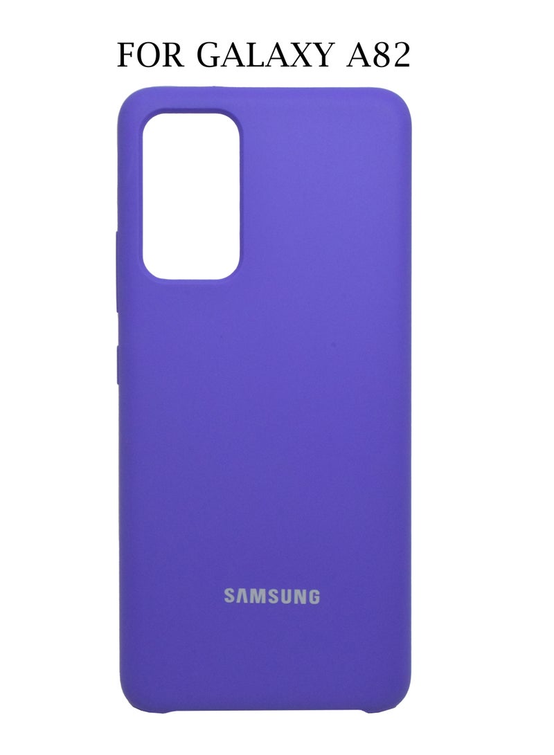 جالاكسي غطاء حماية لهاتف سامسونج A82 مصنوع من جل سائل من السيليكون المطاطي الناعم الملمس الحريري ومضاد للخدش ومقاوم للصدمات وبطانة من الألياف الدقيقة متوافق مع غطاء سامسونج جالكسي A82 - Image 1