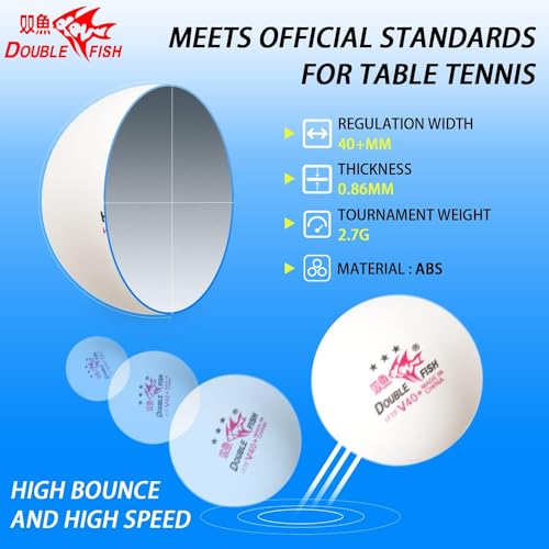 DOUBLE FISH Ping Pong Balls - White 3 Star WTT Smash Offical 40+ Table Tennis Balls - ITTF Approval Professional Ping Pong Ball - Liu Shiwen Endorsed Training & Competition Table Tennis Ball 6 Pack - Image 3