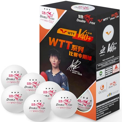 DOUBLE FISH Ping Pong Balls - White 3 Star WTT Smash Offical 40+ Table Tennis Balls - ITTF Approval Professional Ping Pong Ball - Liu Shiwen Endorsed Training & Competition Table Tennis Ball 6 Pack - Image 1