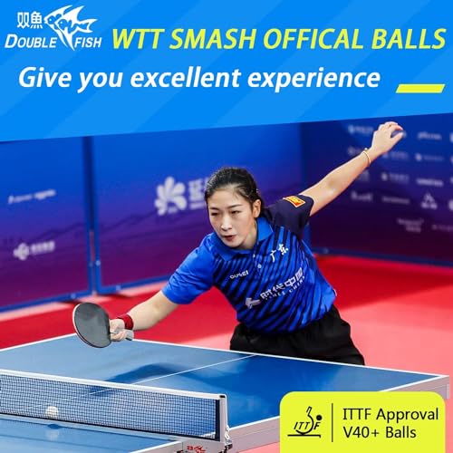 DOUBLE FISH Ping Pong Balls - White 3 Star WTT Smash Offical 40+ Table Tennis Balls - ITTF Approval Professional Ping Pong Ball - Liu Shiwen Endorsed Training & Competition Table Tennis Ball 6 Pack - Image 2