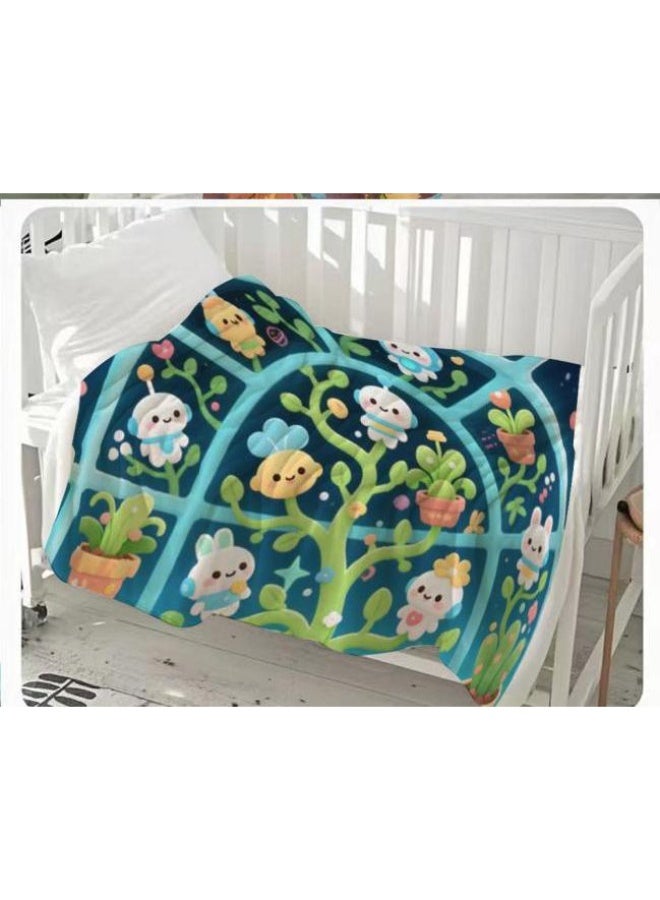 general Baby and children's cartoon flannel thin blanket (warm and comfortable, suitable for sleep, game use) 70cm*100cm - Image 2