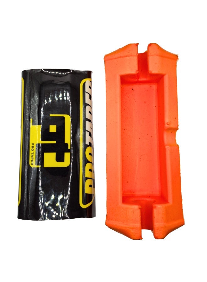 برو تابس وسادة مقود دراجة موتوكروس لقضيب المقود مع حماية فوم وأشرطة فيلكرو مقاس عالمي برتقالي وأسود - Image 5