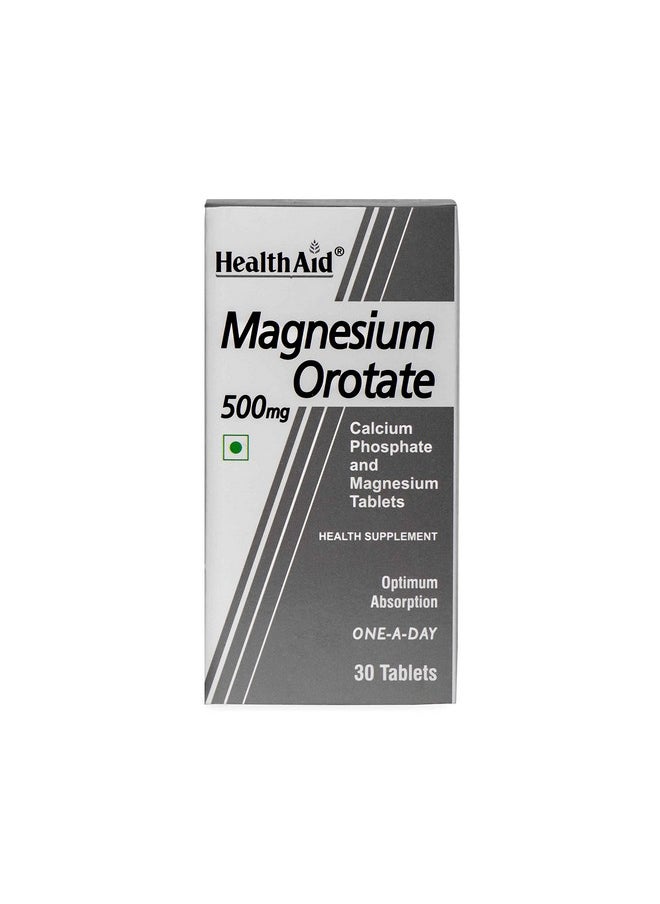 Health Aid - Health Aid Healthaid Magnesium Orotate - 30 Vegetarian Tablets|Superior Absorption Formula|Magnesium Supplement For Healthy Bones, Teeth, Nerve System |Yeast&Gluten Free - Image 1