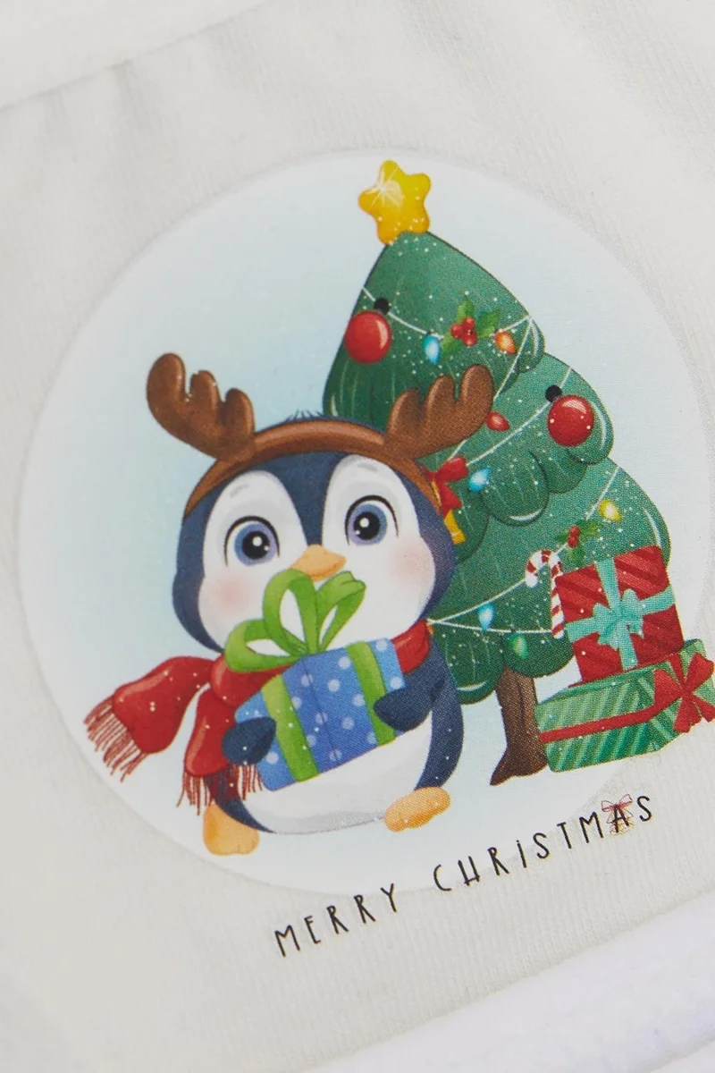 كاتامينو Girls Slip 3-Piece Christmas Themed Cute Penguin Printed 1-10 Years Old, Mixed Colors