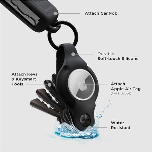 A. Vogel KeySmart AirTag Keychain Key Holder, Compatible with Apple AirTag Holder, Key Organizer Keychains, Case for Air Tag Key Chain, Key Ring - (Up to 5 Keys, Flex Silicone, Air Tags Not Included) - Image 2