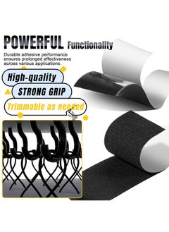 Generic 10cm x 600cm Black Heavy Duty Hook and Loop Tape Adhesive, Prevent Sofa Cushions,Patio Cushions, Carpets,Picture Wall Hanging, Double Sided Hook Loop Roll  - Image 2