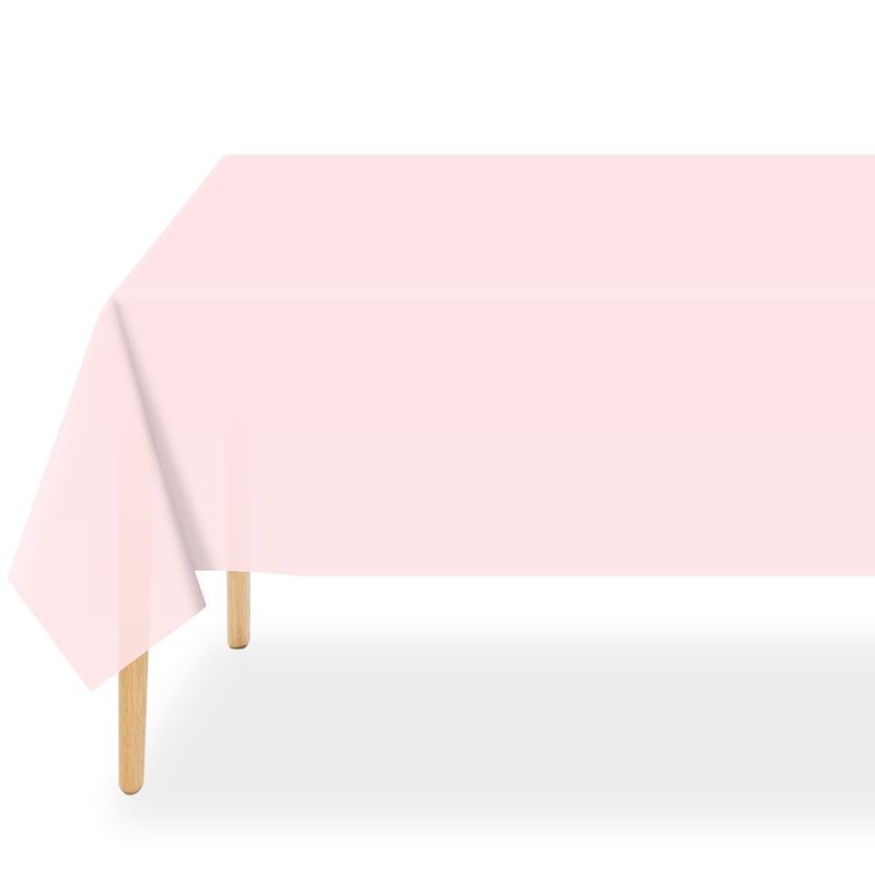 QIKSION Pink Plastic Table Cloth Disposable 2 Pack, 54 x 108 Inch Tablecloths for Valentines, Easter, Mothers Day Decorations, Baby Shower Birthday Party, Rectangle Table Cover - Image 1