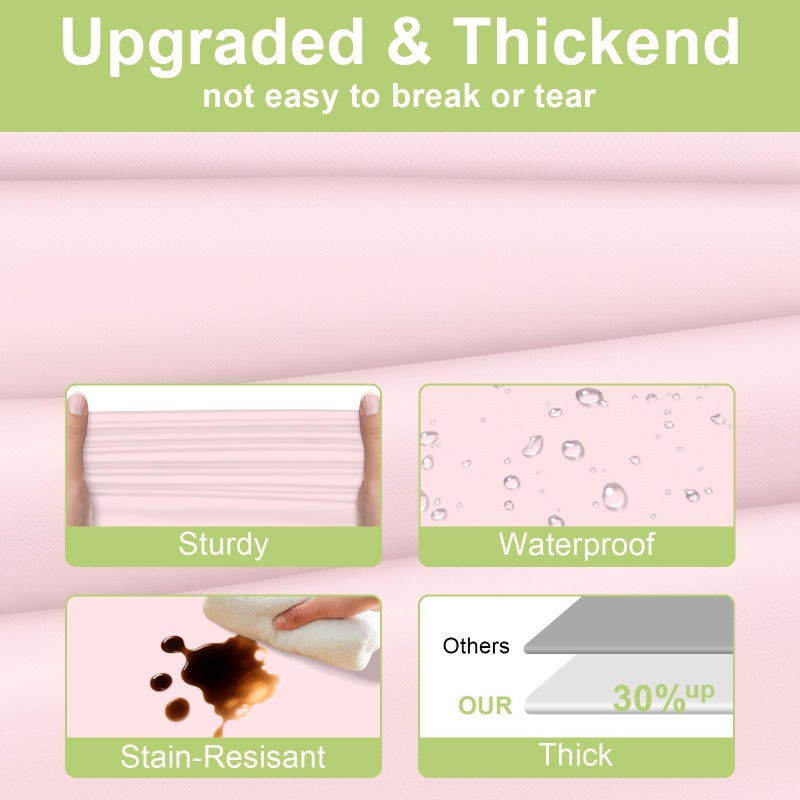 QIKSION Pink Plastic Table Cloth Disposable 2 Pack, 54 x 108 Inch Tablecloths for Valentines, Easter, Mothers Day Decorations, Baby Shower Birthday Party, Rectangle Table Cover - Image 3