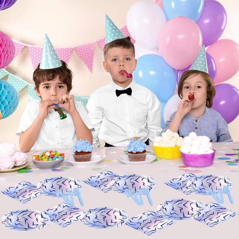 JU XIN 40pcs Purple Demon Birthday Party Supplies 20 Plates and 20 Napkins, for Hunters Theme Boys Girls Party Supplies - Image 5