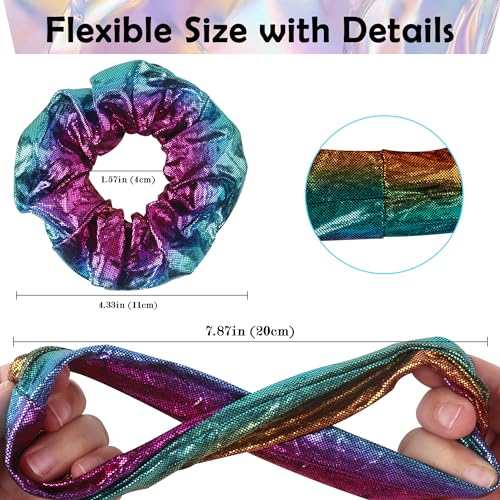 Happy Will Beauty.H.C Shiny Metallic Scrunchies Elastic Hair Bands Hair Tie Ropes Scrunchy Soft Hair bobbles for Ponytail Holder fasion Hair Scrunchies for Girls Party Favorts 24Pcs - Image 2