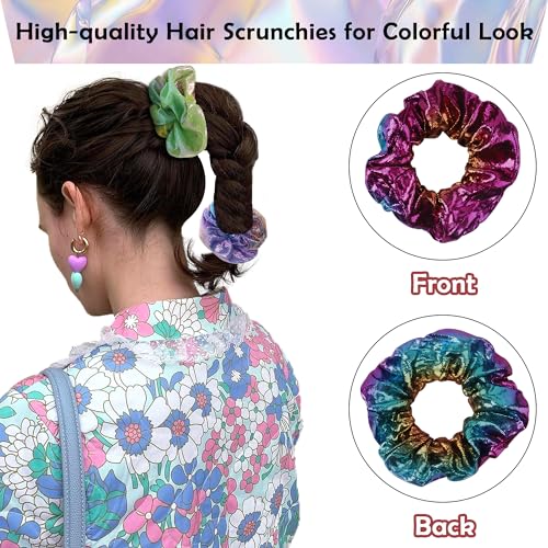 Happy Will Beauty.H.C Shiny Metallic Scrunchies Elastic Hair Bands Hair Tie Ropes Scrunchy Soft Hair bobbles for Ponytail Holder fasion Hair Scrunchies for Girls Party Favorts 24Pcs - Image 3