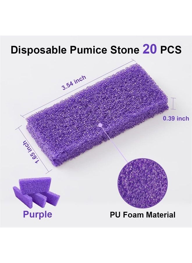 NOVAL - Pumice Stone for Feet Scrubber Dead Skin Disposable Foot Pumice Foot Callus Remover Pedicure Tools Purple Pumice Sponge Nail Salon Home Use,40 PCS - Image 1