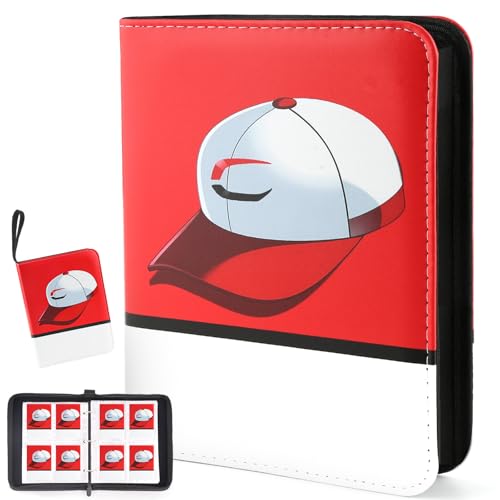 Daisiki Premium Collectible Trading Card Albums，Card Binder Fits 400 Cards with 50 Removable Sleeves，Display Game Card Case book Holder, Boys Hats Themes - Image 1