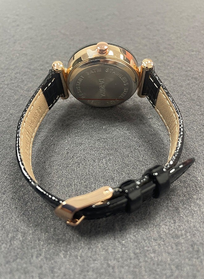 SENO Ocean Heart Women's Watch, a black circular dial 30 meter waterproof luxury watch, is a stunning gift for her - Image 4